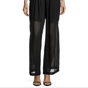 Philosophy Black Sheer Wide Leg Semi Sheer Pants S